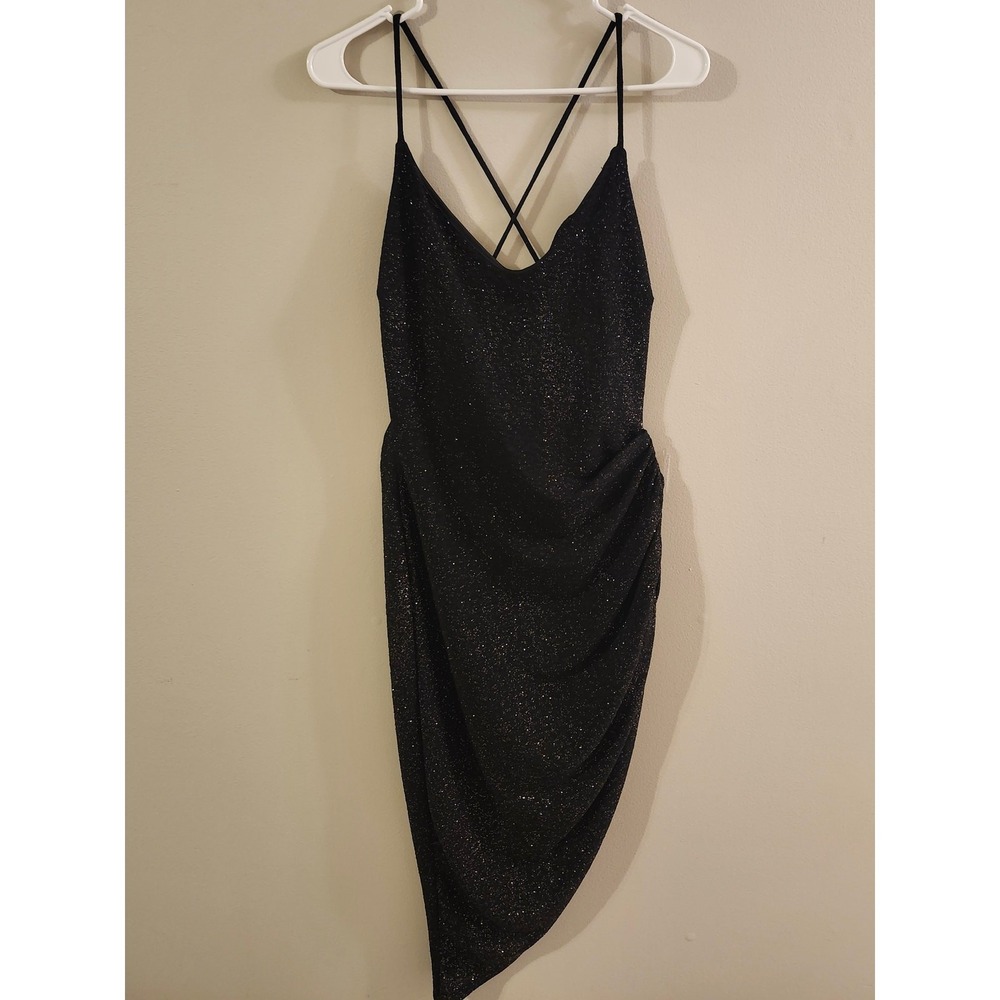 Windsor‎ Bodycon Slit Glitter Party Dress Junior's Size Large Black